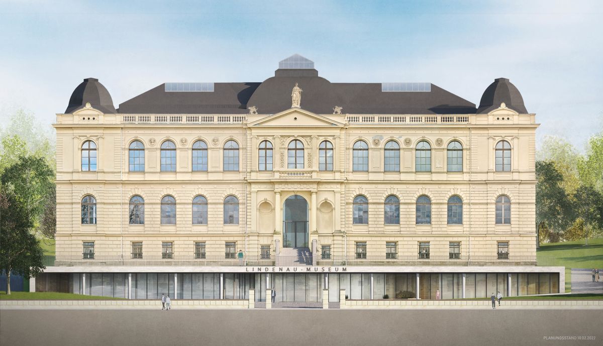Zweiter Entwurf des künftigen Lindenau-Museums Altenburg mit gläsernem Stadtgeschoss